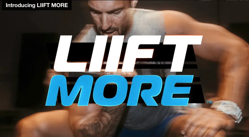 LIIFT MORE program logo. A classic strength training and HIIT workout focusing on maintaining muscle mass and functional strength for longevity.